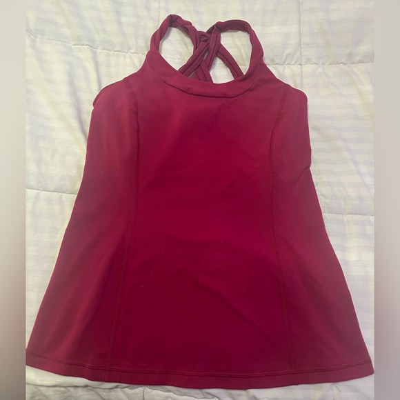 Lululemon Athletica Burgundy Cross-Back Tank Top - Picture 1 of 5